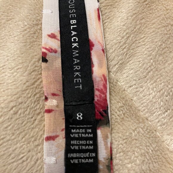 White House Black Market Sheer Floral V Neck Top - Picture 7 of 12